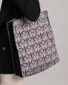 Tote Bag Canvas Lined Black & White Art Nouveau Style Print Shoulder Bag
