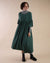 Bottle Green Dress | Rosie Gathered Waist Relaxed Fitting Dress