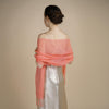 Talia | Linen Scarf with Tassels - Coral Pink