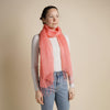 Talia | Linen Scarf with Tassels - Coral Pink