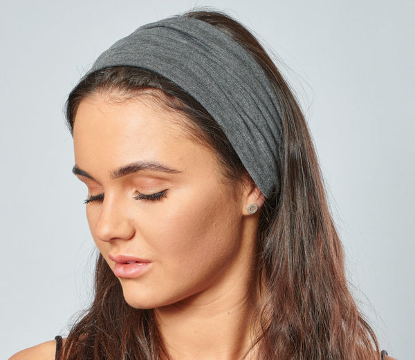 Zara | Cotton Headband - Dark Grey