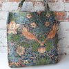 Tote Bag Luxury Tapestry Fabric Blue William Morris Design