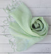 Talia | Linen Scarf with Tassels - Mint Green