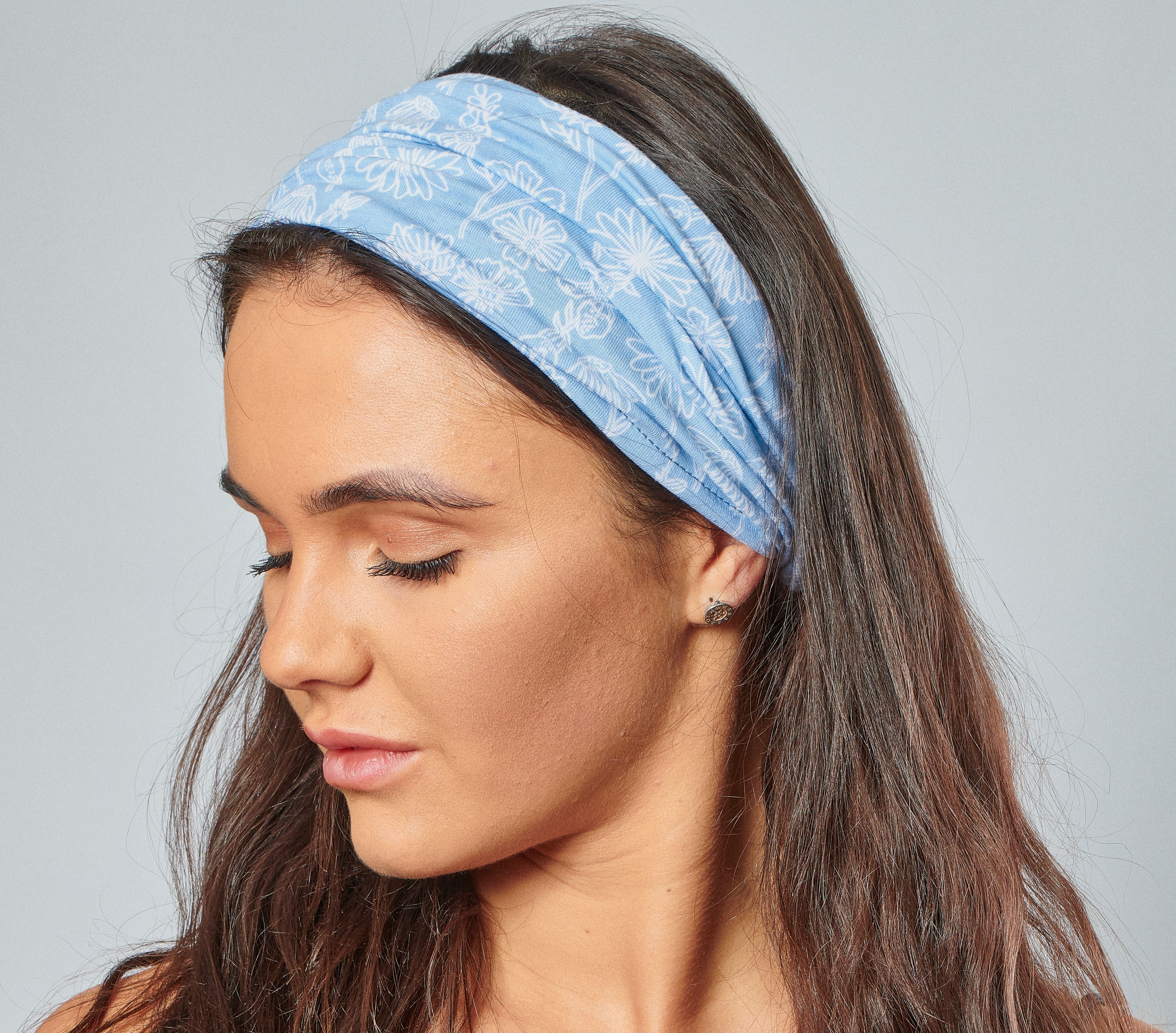 Zara | Organic Cotton Headband - Light Blue Floral